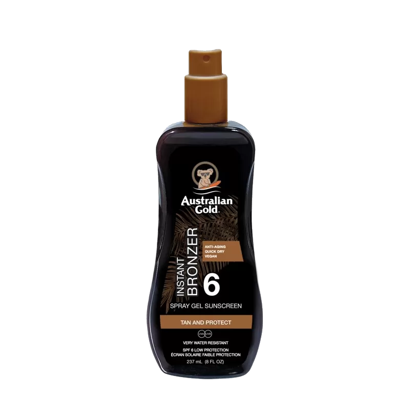 Australian Gold Spray Gel Abbronzante SPF 6 con Bronzer