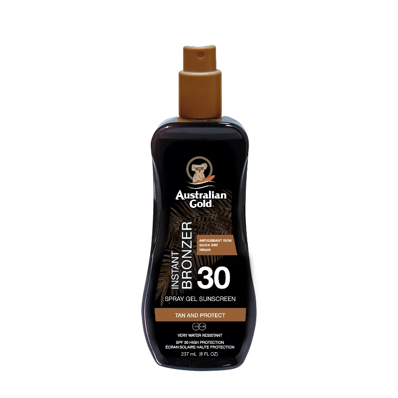 Australian Gold Spray Gel SPF 30 con Bronzer